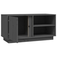 Mobile Porta TV Grigio 80x35x40,5 cm in Legno Massello di Pino 814466