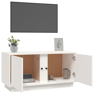 Mobile Porta TV Bianco 80x35x40,5 cm in Legno Massello di Pino cod mxl 26286