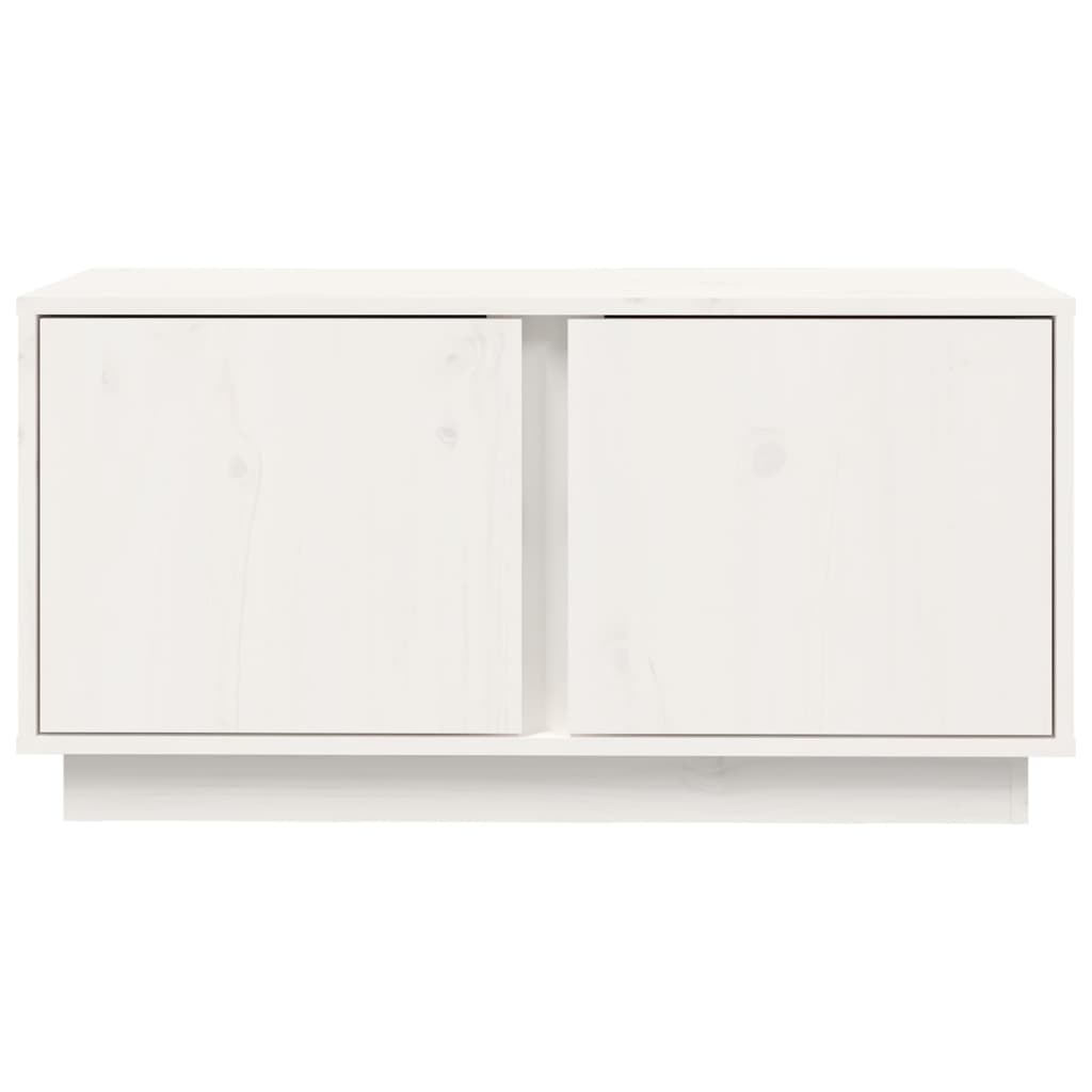 Mobile Porta TV Bianco 80x35x40,5 cm in Legno Massello di Pino cod mxl 26286