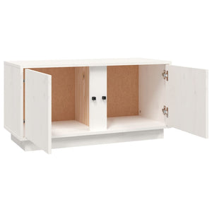 Mobile Porta TV Bianco 80x35x40,5 cm in Legno Massello di Pino cod mxl 26286