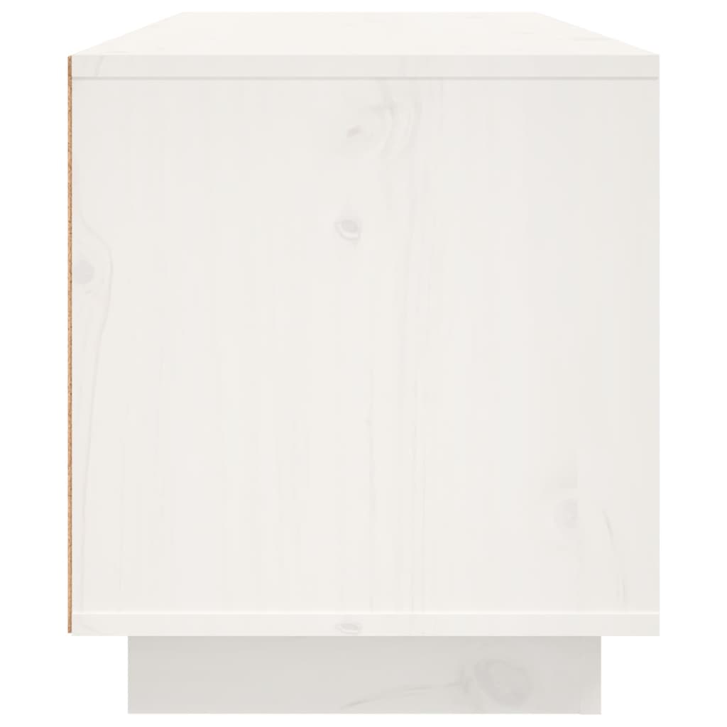 Mobile Porta TV Bianco 80x35x40,5 cm in Legno Massello di Pino cod mxl 26286