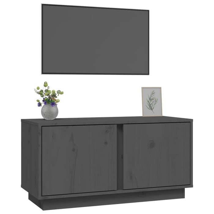 Mobile Porta TV Grigio 80x35x40,5 cm in Legno Massello di Pino cod mxl 26287