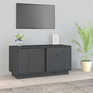 Mobile Porta TV Grigio 80x35x40,5 cm in Legno Massello di Pino cod mxl 26287