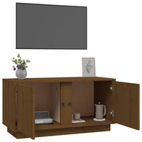 Mobile Porta TV Miele 80x35x40,5 cm in Legno Massello di Pino cod mxl 26696