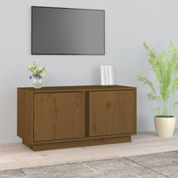 Mobile Porta TV Miele 80x35x40,5 cm in Legno Massello di Pino cod mxl 26696