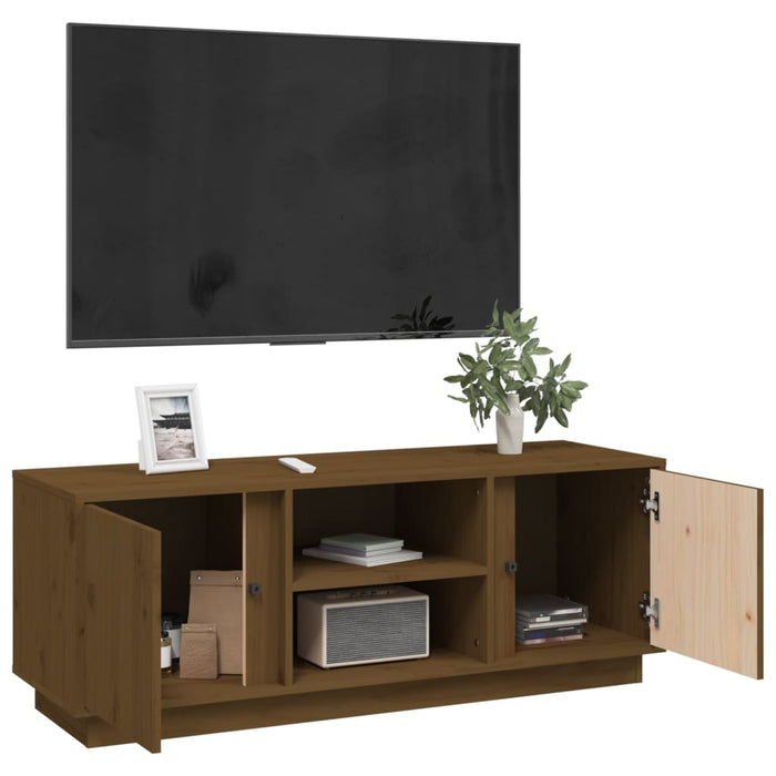 Mobile Porta TV Miele 110x35x40,5 cm in Legno Massello di Pino cod 11236