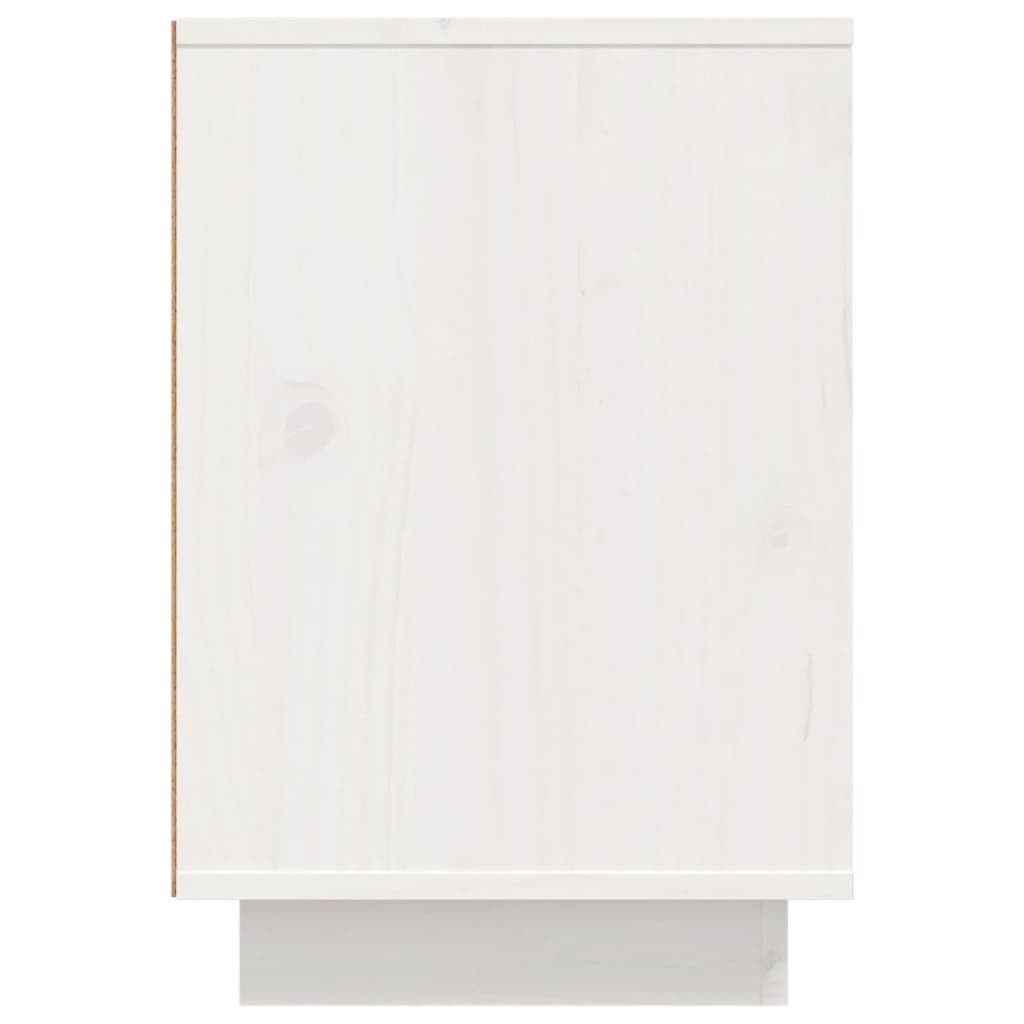 Comodino Bianco 50x34x50 cm in Legno Massello di Pino 814481