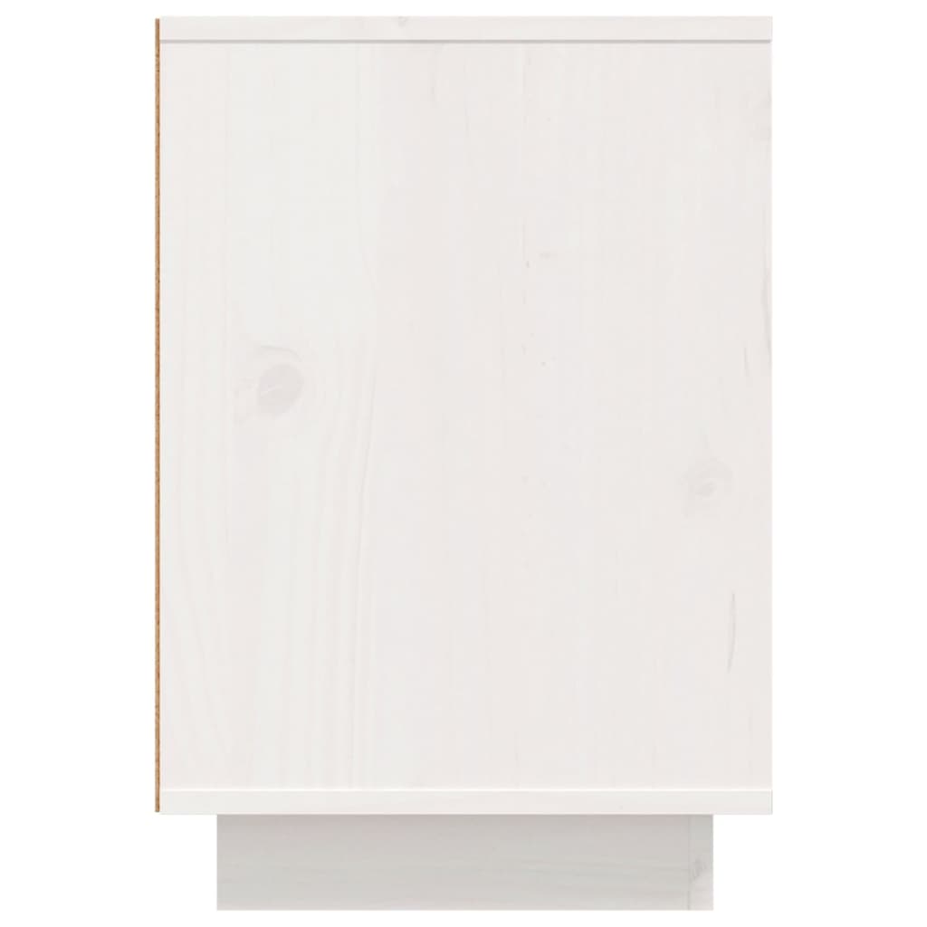 Comodini 2 pz Bianco 50x34x50 cm in Legno Massello di Pino 814482