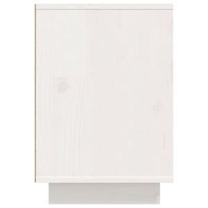 Comodini 2 pz Bianco 50x34x50 cm in Legno Massello di Pino 814482