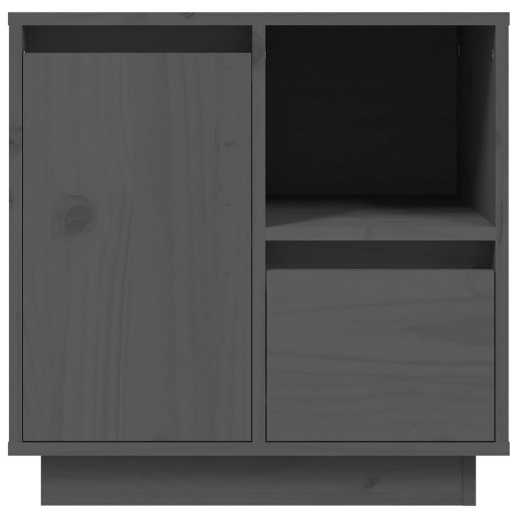 Comodini Grigi 2 pz 50x34x50 cm in Legno Massello di Pino cod mxl 29997