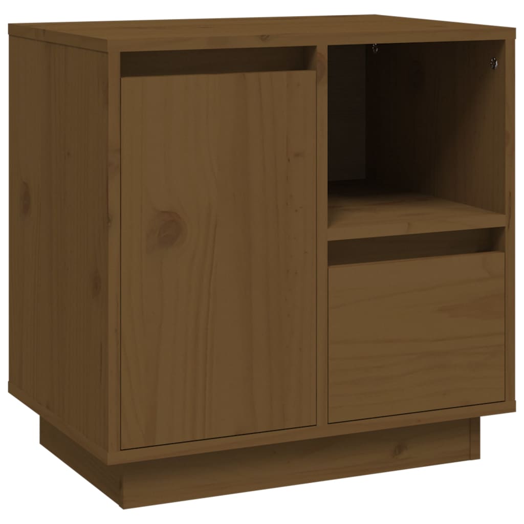 Comodino Miele 50x34x50 cm in Legno Massello di Pino 814485