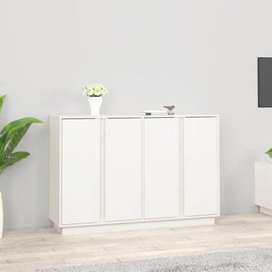 Credenza Bianca 120x35x80 cm in Legno Massello di Pino cod mxl 5798