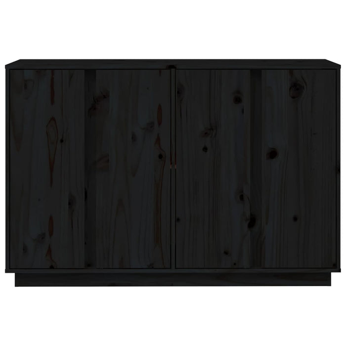 Credenza Nera 120x35x80 cm in Legno Massello di Pino 814498