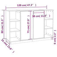 Credenza 120x35x80 cm in Legno Massello di Pino cod mxl 24405