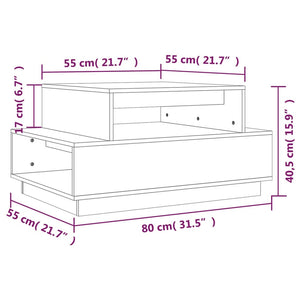 Tavolino da Salotto 80x55x40,5 cm in Legno Massello di Pino