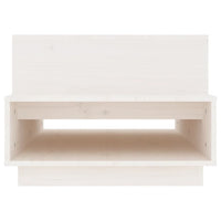 Tavolino da Salotto Bianco 80x55x40,5 cm Legno Massello di Pino