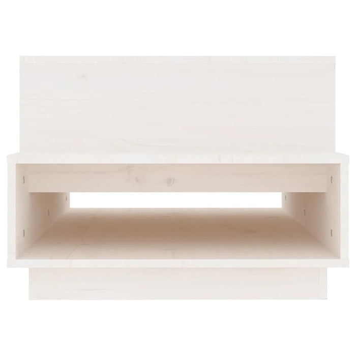 Tavolino da Salotto Bianco 80x55x40,5 cm Legno Massello di Pino