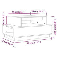 Tavolino da Salotto Miele 80x55x40,5 cm Legno Massello di Pino