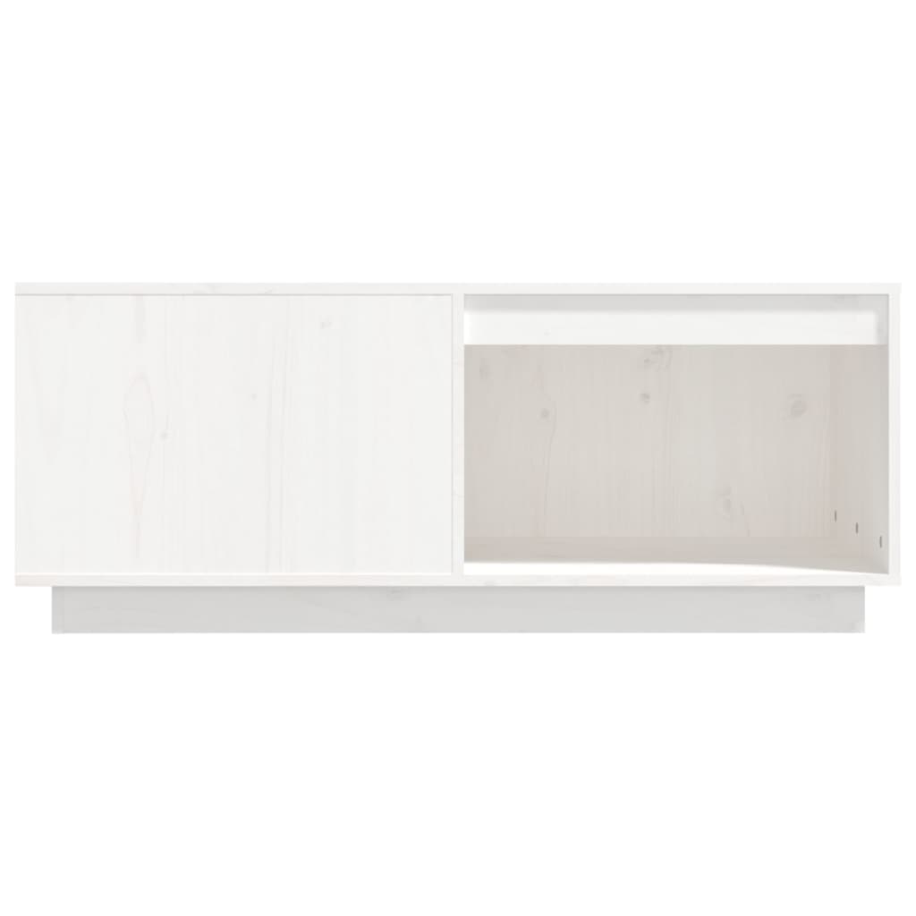 Tavolino da Salotto Bianco100x101x40,5cm Legno Massello di Pino 814520