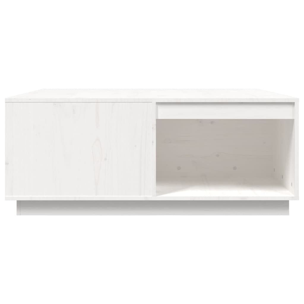 Tavolino da Salotto Bianco100x101x40,5cm Legno Massello di Pino 814520