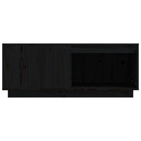 Tavolino da Salotto Nero 100x101x40,5 cm Legno Massello di Pino