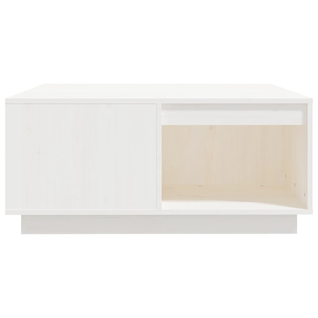 Tavolino da Salotto Bianco 80x81x36,5 cm Legno Massello di Pino 814525