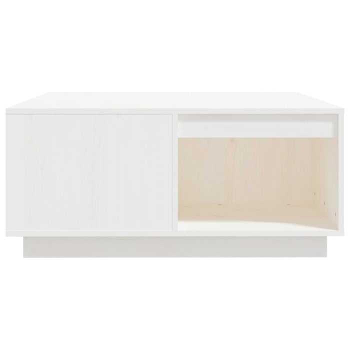 Tavolino da Salotto Bianco 80x81x36,5 cm Legno Massello di Pino 814525