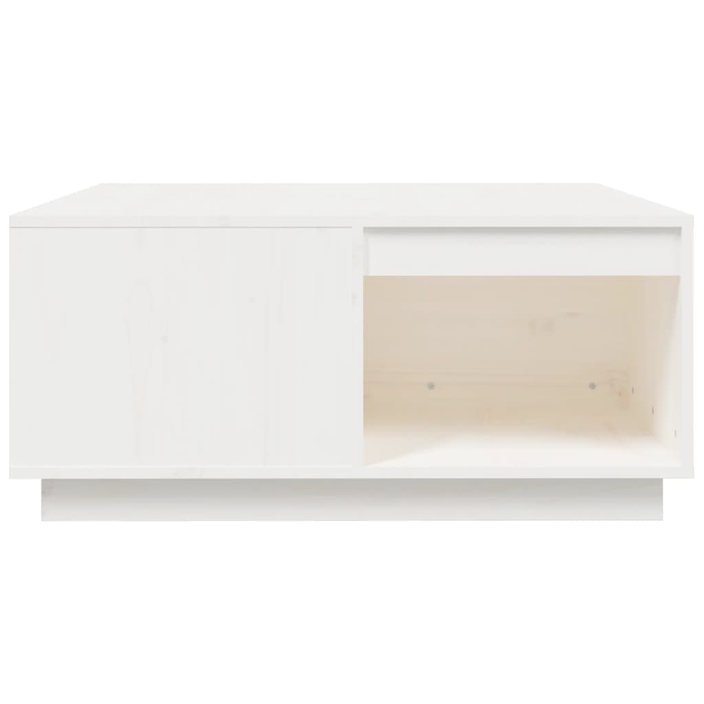 Tavolino da Salotto Bianco 80x81x36,5 cm Legno Massello di Pino 814525