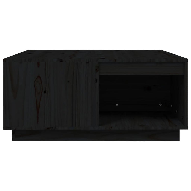 Tavolino da Salotto Nero 80x81x36,5 cm Legno Massello di Pino