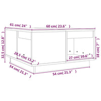 Tavolino da Salotto 60x61x32,5 cm in Legno Massello di Pino cod mxl 15646