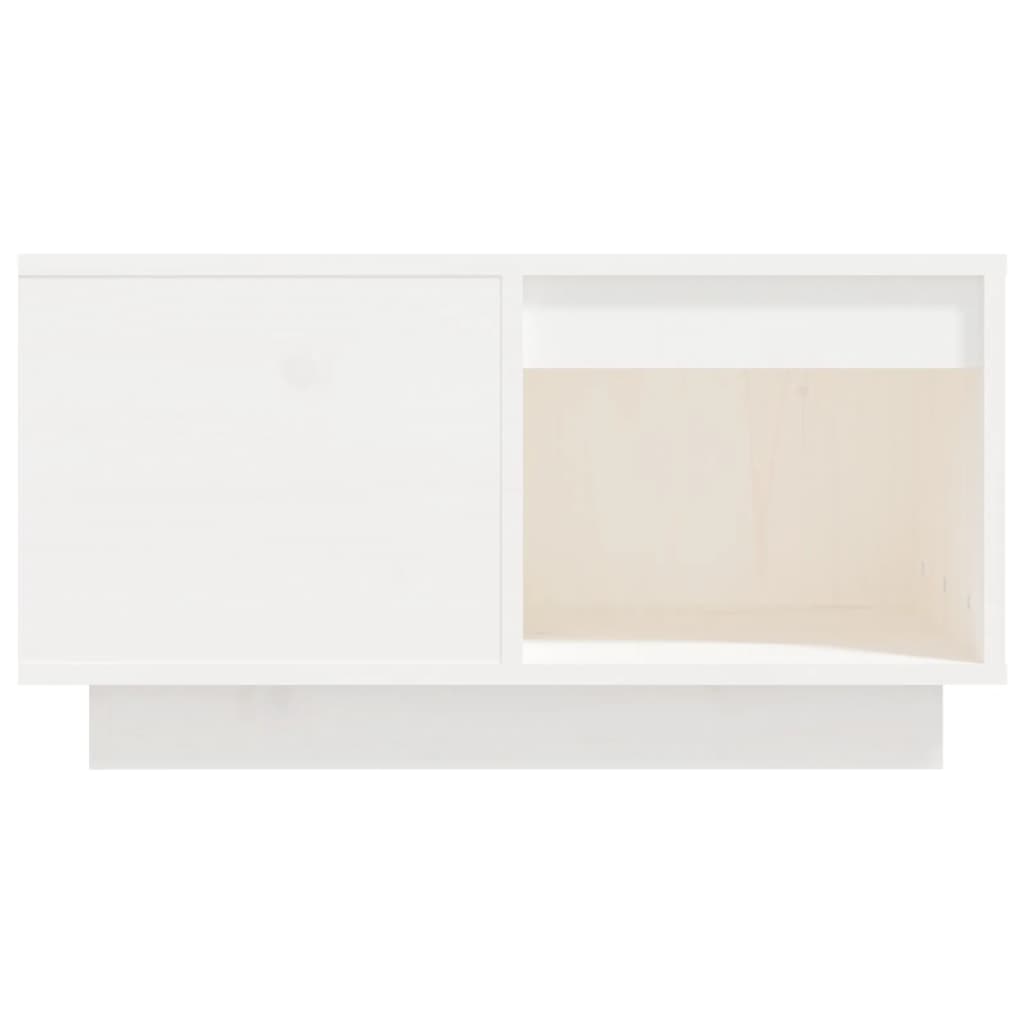 Tavolino da Salotto Bianco 60x61x32,5 cm Legno Massello di Pino