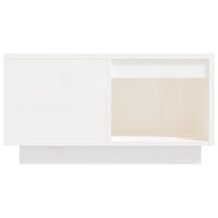 Tavolino da Salotto Bianco 60x61x32,5 cm Legno Massello di Pino