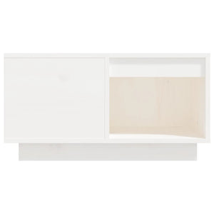 Tavolino da Salotto Bianco 60x61x32,5 cm Legno Massello di Pino