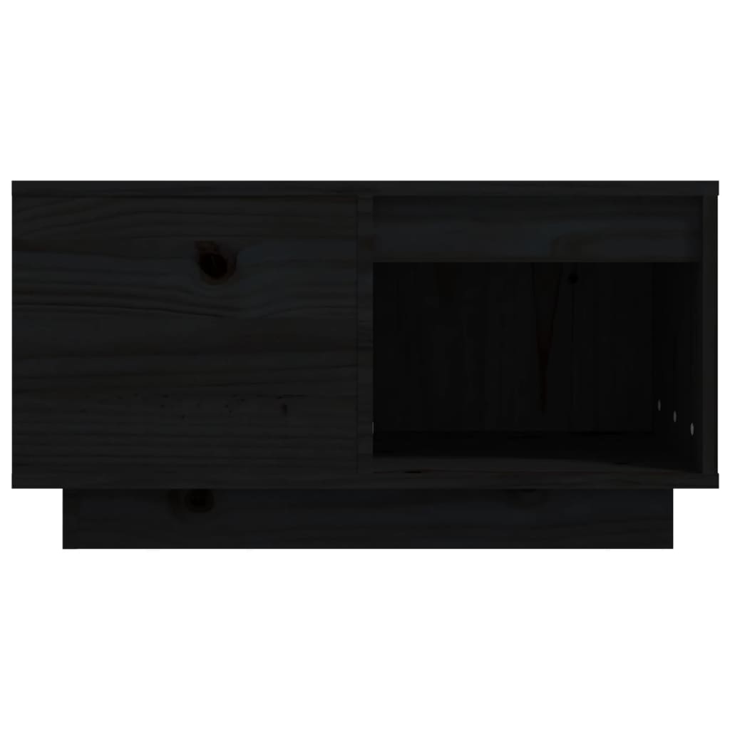 Tavolino da Salotto Nero 60x61x32,5 cm Legno Massello di Pino cod mxl 26424