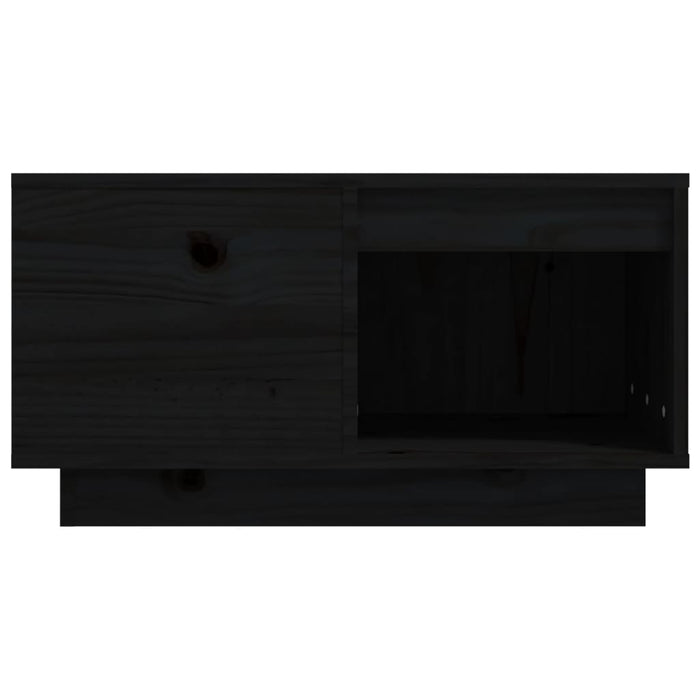 Tavolino da Salotto Nero 60x61x32,5 cm Legno Massello di Pino cod mxl 26424