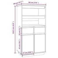 Credenza Miele 60x40x116,5 cm in Legno Massello di Pino cod mxl 13539