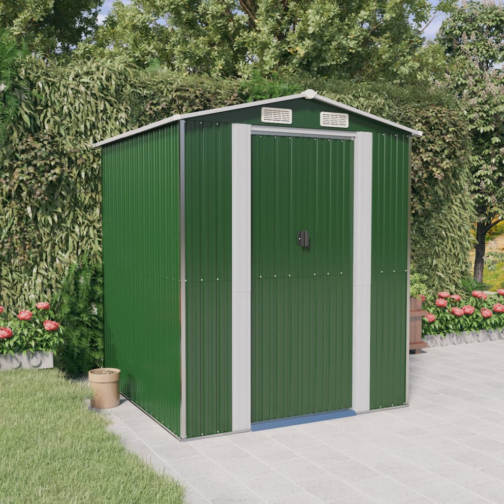 Capanno da Giardino Verde 192x191x223cm Acciaio Zincato cod mxl 51861