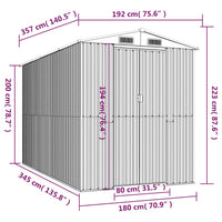 Capanno da Giardino Verde 192x357x223 cm Acciaio Zincato 3147429