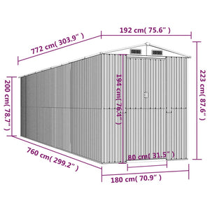 Capanno da Giardino Verde 192x772x223 cm Acciaio Zincato 3147434