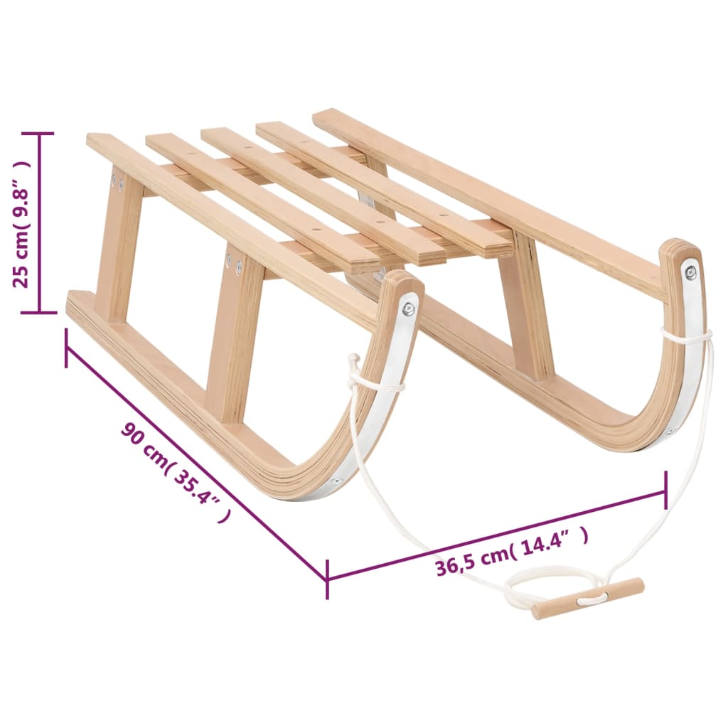 Slitta da Neve 90x36,5x25 cm in Compensato cod mxl 63471