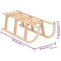 Slitta da Neve 110x40x34 cm in Compensato cod mxl 70893