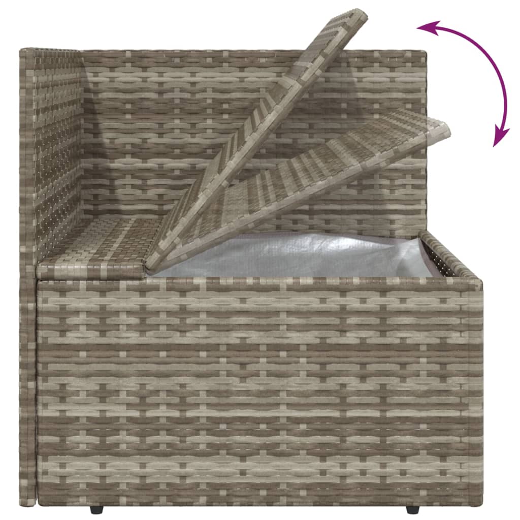 Set Divani da Giardino 3 pz con Cuscini in Polyrattan Grigio 318675