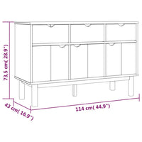 Credenza 114x43x73,5 cm in Legno Massello di Pino