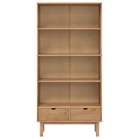 Libreria OTTA con 2 Cassetti Marrone in Legno Massello di Pino 351303