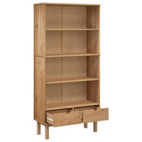 Libreria OTTA con 2 Cassetti Marrone in Legno Massello di Pino 351303