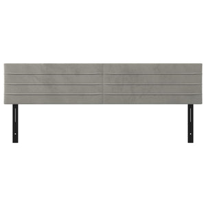 Testiere 2 pz Grigio Chiaro 100x5x78/88 cm in Velluto 351225