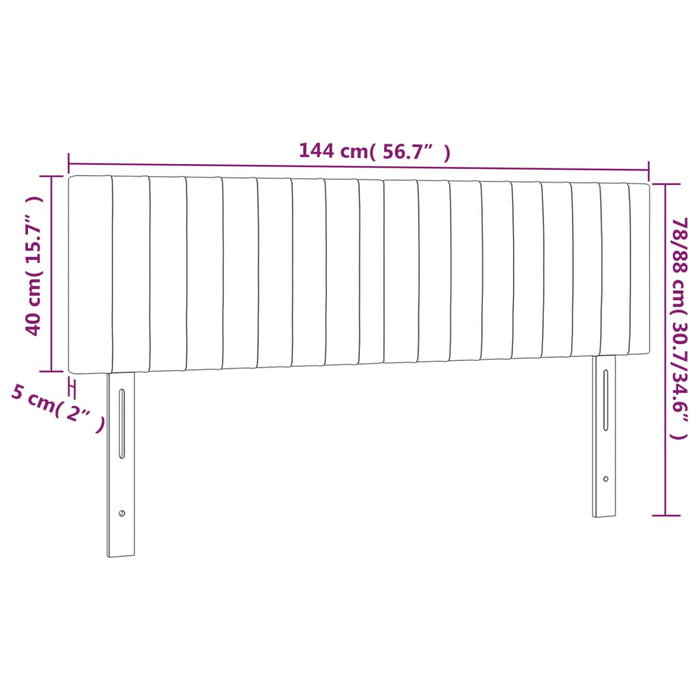 Testiere 2 pz Grigio Scuro 72x5x78/88 cm in Velluto 351234