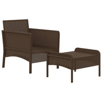 Set Divani da Giardino 2 pz con Cuscini in Polyrattan Marrone cod mxl 35623