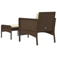 Set Divani da Giardino 2 pz con Cuscini in Polyrattan Marrone cod mxl 35623