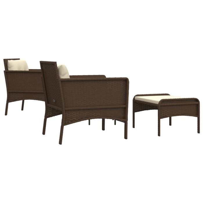 Set Divani da Giardino 5 pz con Cuscini Marrone in Polyrattan cod mxl 35625